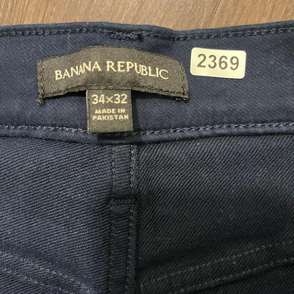 Banana Republic Mens 5 Pocket Pant 34x32 Black Iris Blue Straight Leg 1620338